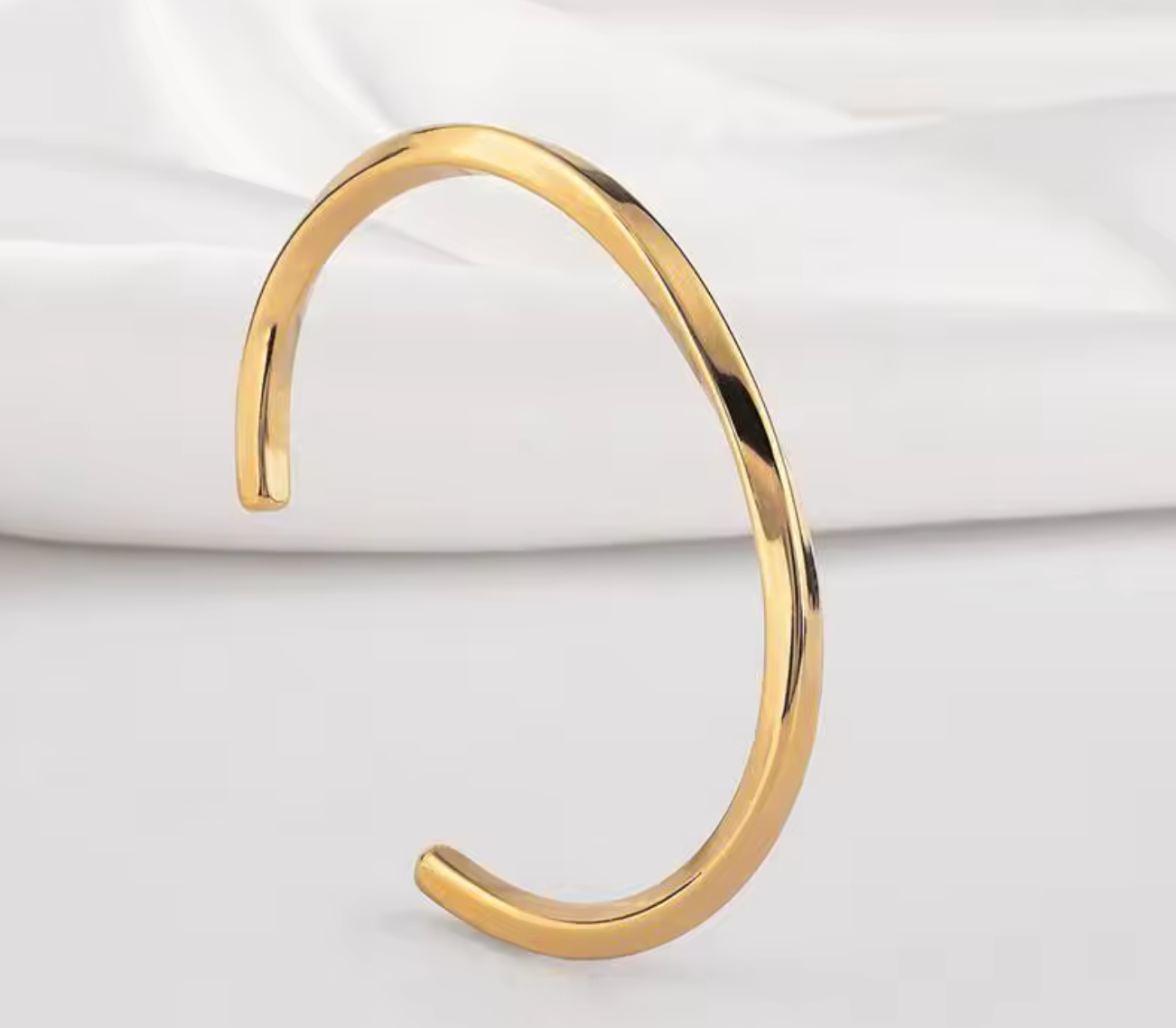 Twisted Stainless Steel Open Bangle for Men