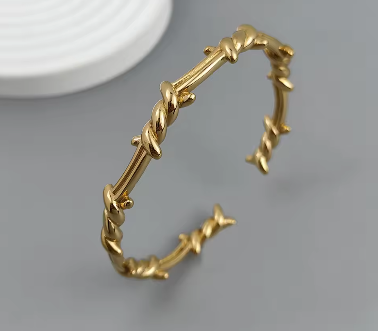 18K Gold Plated Wire Wrapped Thorn Bracelet