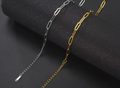 Stainless Steel Paperclip Chain Bracelet for Women