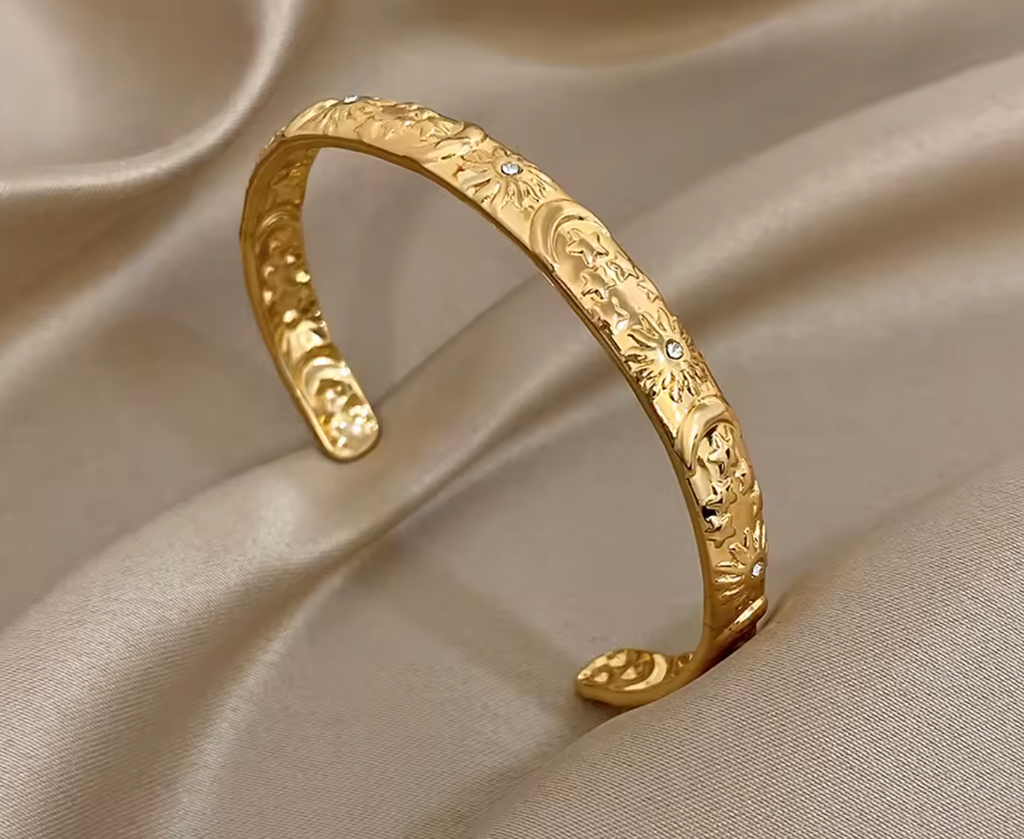 Vintage Sun Star Moon Cuff Bracelet for Women