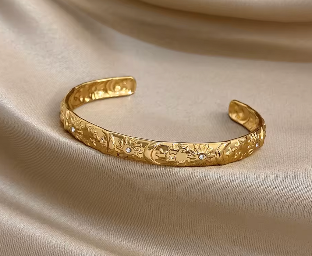 Vintage Sun Star Moon Cuff Bracelet for Women